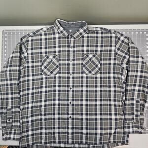 Kuhl Dillingr Flannel Shirt XXXL Plaid Iron Gray Green Outdoors Preppy Workwear